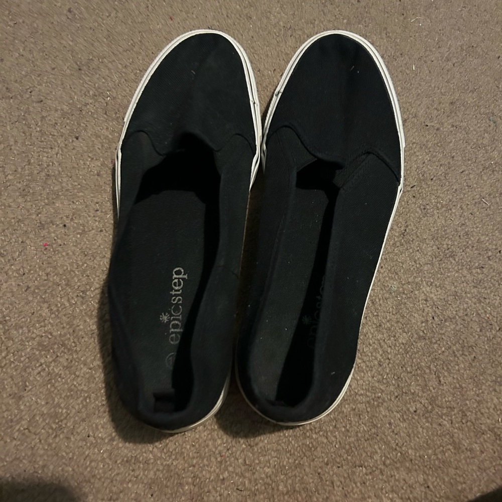 Black womens slip ons